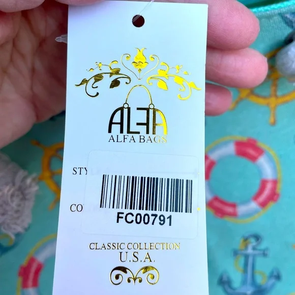 Alfa Bags, Classic Collection USA, Nautical Print, Beach Bag - Picture 5 of 5